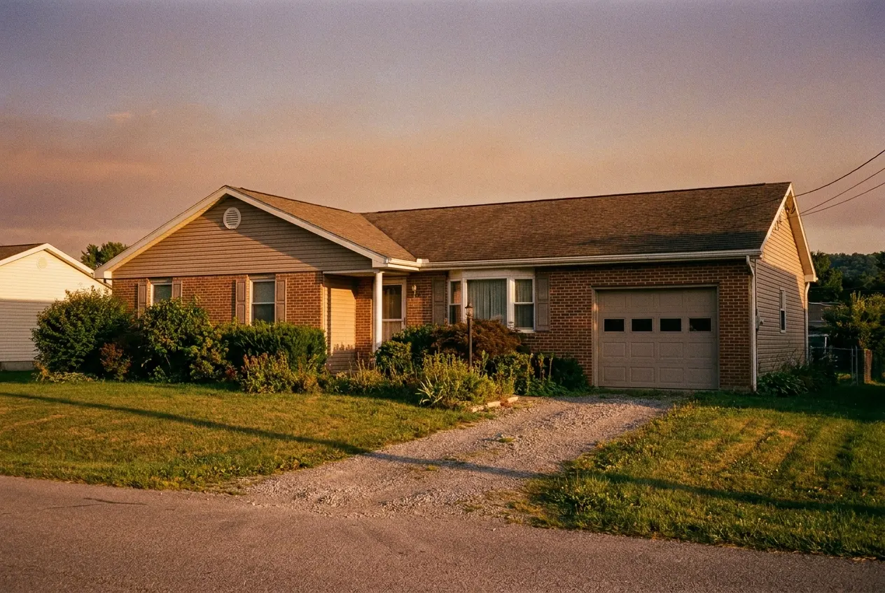 A 1990s-built brick and vinyl ranch home in Dallastown, PA